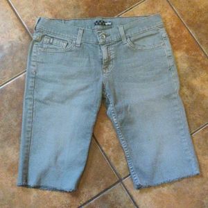 Vans Bermuda Jean Shorts Light Grey Wash Blokecore Skater Grunge Distressed Jort